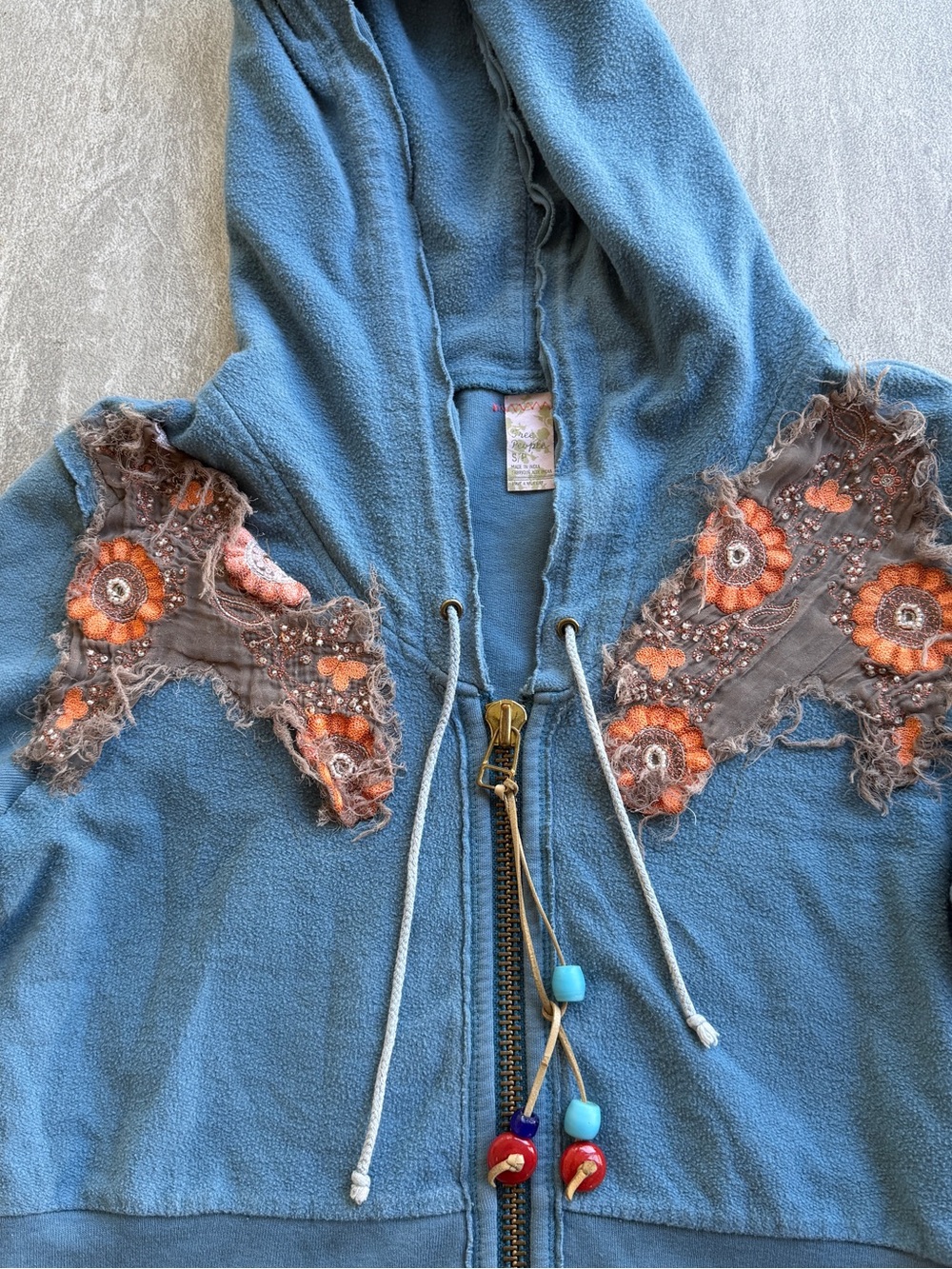 Vintage vtg free people floral embroidery jacket Miley Cyrus S - Picture 3 of 4